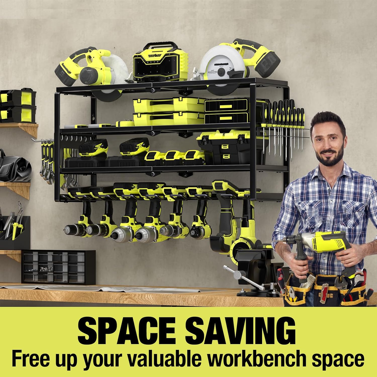 4-poziomowy ścienny organizer  – Power Tools Station recenzja i cena