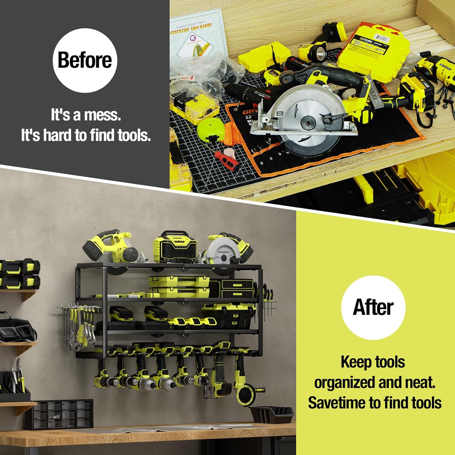4-poziomowy ścienny organizer  – Power Tools Station recenzja i cena